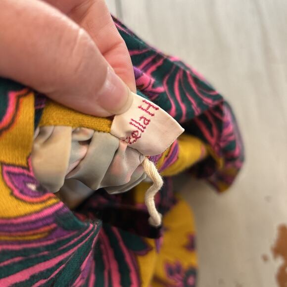 Vtg Gisella Heinemann Yellow Pink Purple Paisley Full Length Wrap Skirt Sz S M - Picture 5 of 9